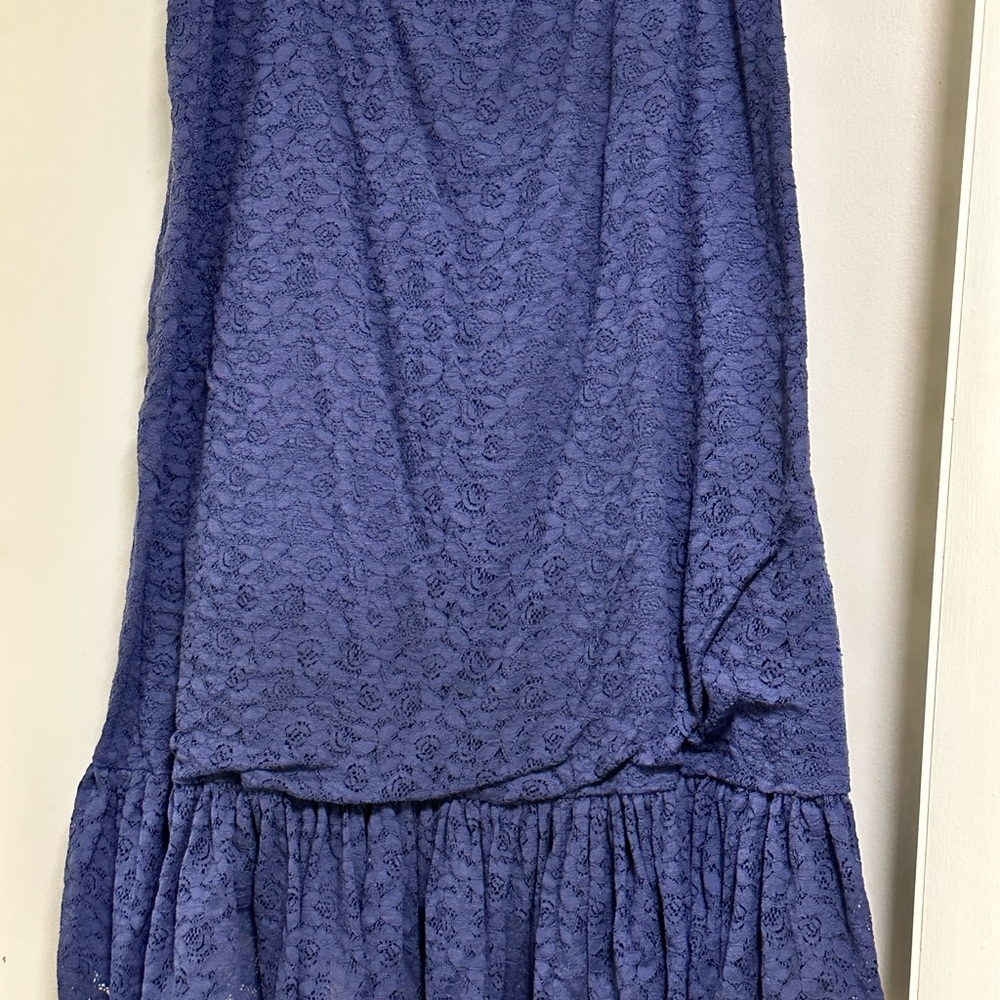 Northbrook Blue Lace Skirt with Crossover Detail & Ruffled Hem